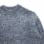 PENDLETON 70年代 USA製 ヴィンテージ ケーブルニット セーター L ネイビー ホワイト ミックス フィッシャーマン
