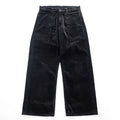 TUKI 日本製 ワイド コーデュロイ ワークパンツ M ブラック 太畝 0086 PATCHED WORK PANTS