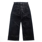 TUKI 日本製 ワイド コーデュロイ ワークパンツ M ブラック 太畝 0086 PATCHED WORK PANTS