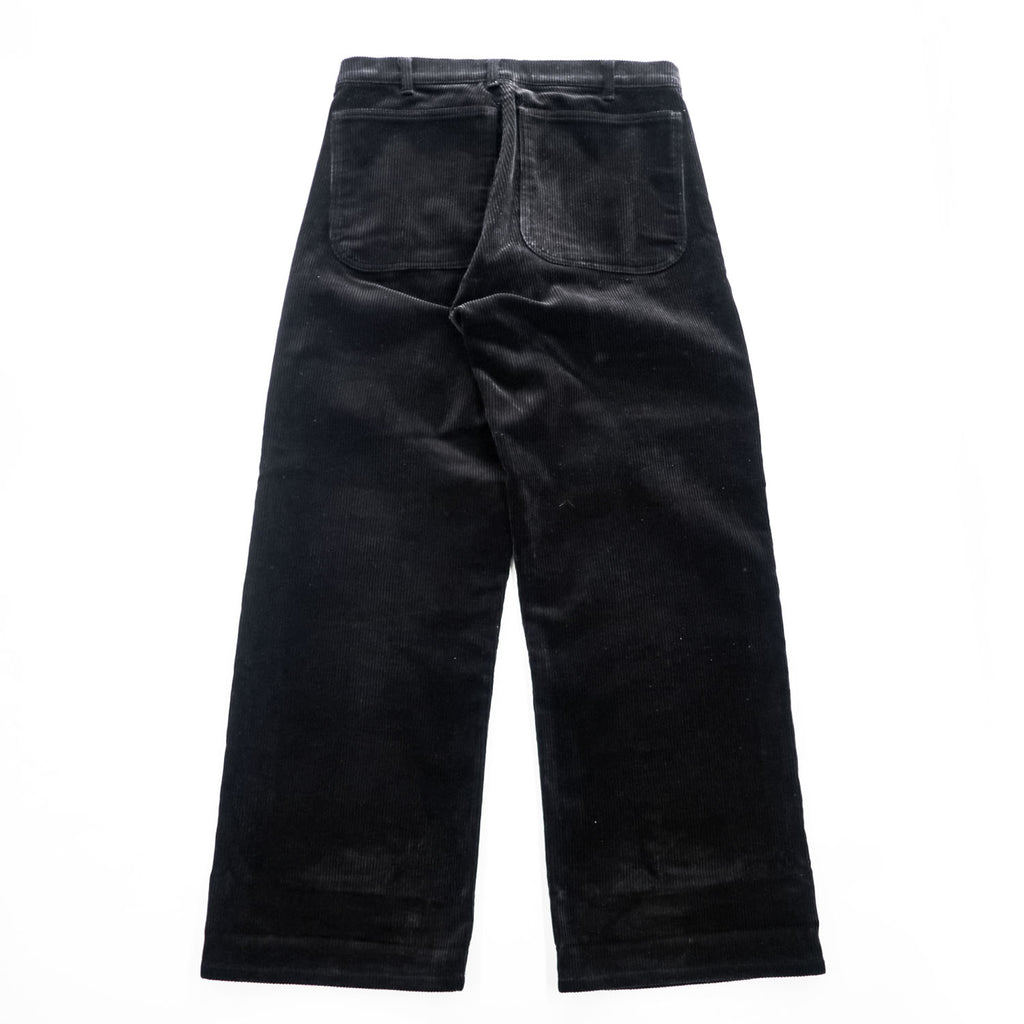 TUKI 日本製 ワイド コーデュロイ ワークパンツ M ブラック 太畝 0086 PATCHED WORK PANTS