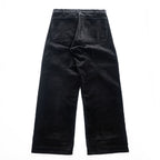 TUKI 日本製 ワイド コーデュロイ ワークパンツ M ブラック 太畝 0086 PATCHED WORK PANTS