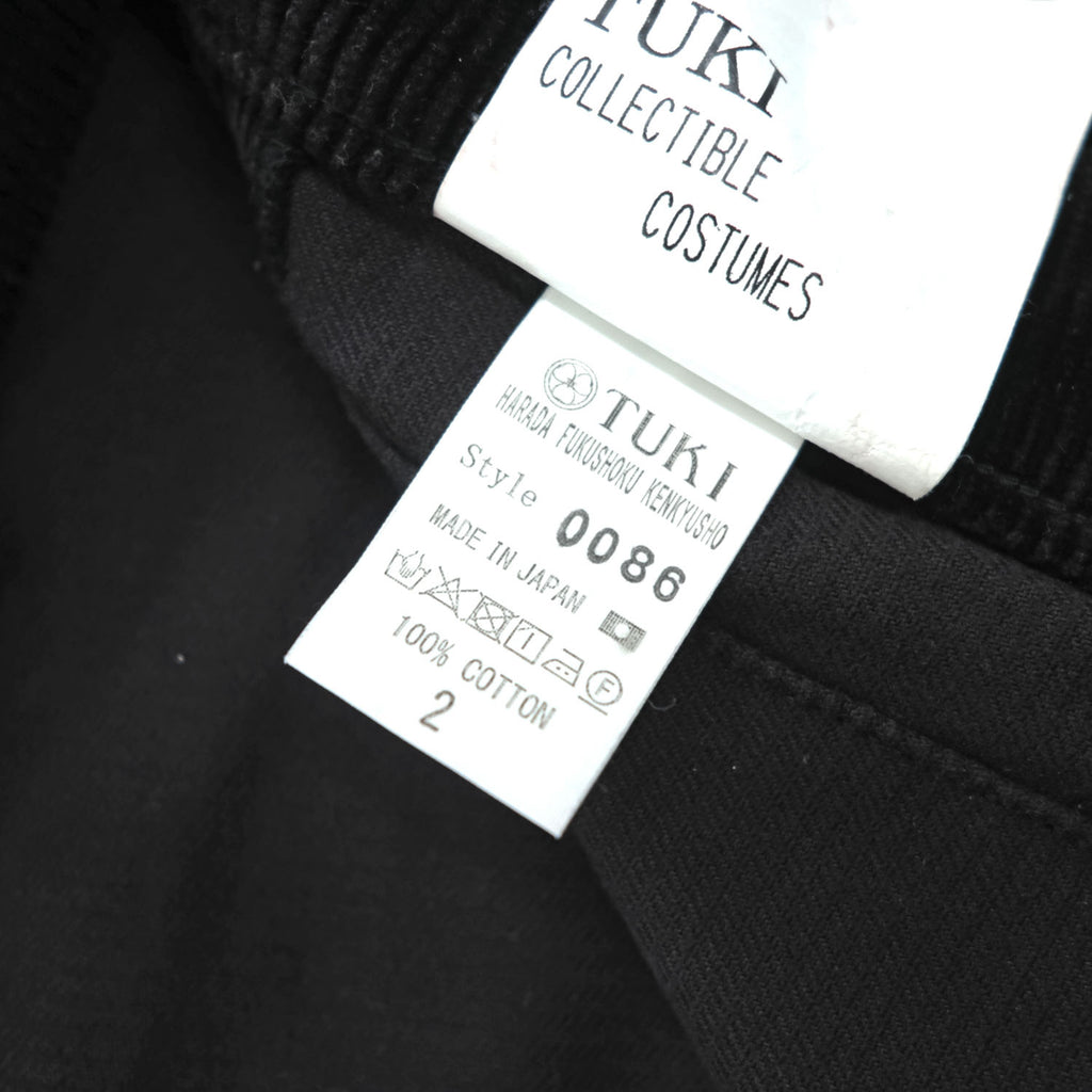 TUKI 日本製 ワイド コーデュロイ ワークパンツ M ブラック 太畝 0086 PATCHED WORK PANTS