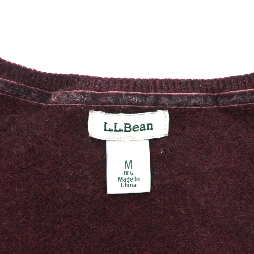 L.L.Bean カシミヤ100% Vネックニット セーター M ボルドー 501184