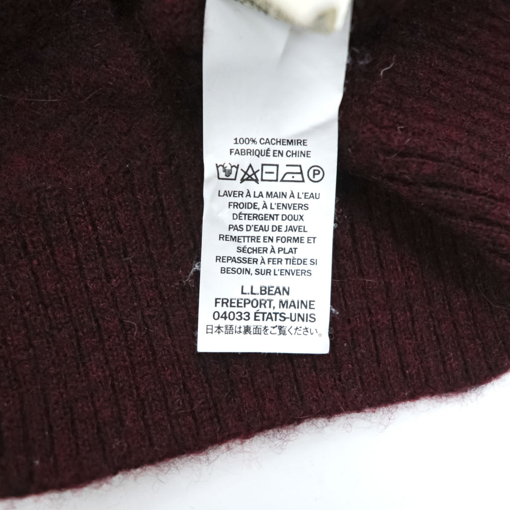 L.L.Bean カシミヤ100% Vネックニット セーター M ボルドー 501184