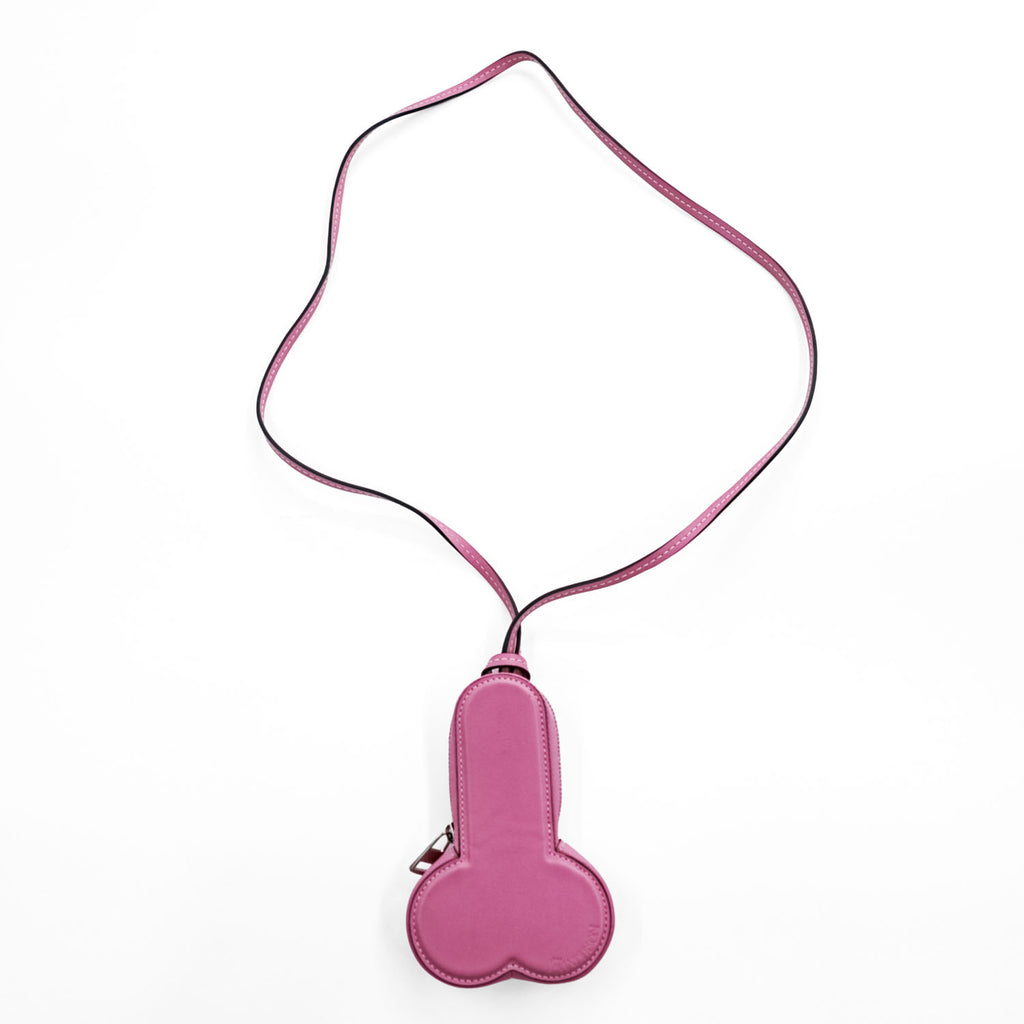 JW ANDERSON レザー ショルダーポーチ ピンク PENIS COIN PURSE ストラップ コインケース ネックレス