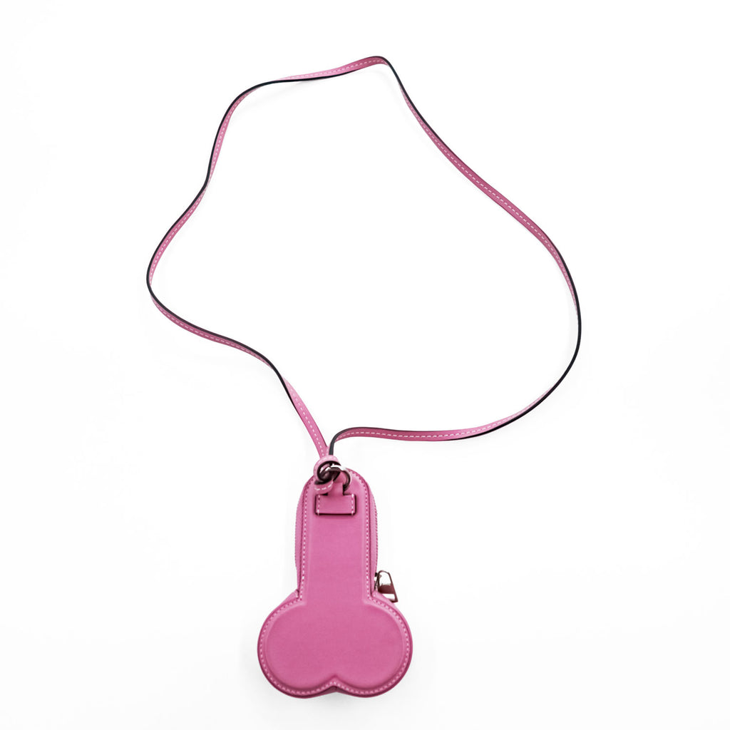 JW ANDERSON レザー ショルダーポーチ ピンク PENIS COIN PURSE ストラップ コインケース ネックレス