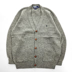 Polo Ralph Lauren 90年代 ヴィンテージ Vネック ニット カーディガン L スモールポニー ロゴ 刺繍