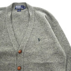 Polo Ralph Lauren 90年代 ヴィンテージ Vネック ニット カーディガン L スモールポニー ロゴ 刺繍