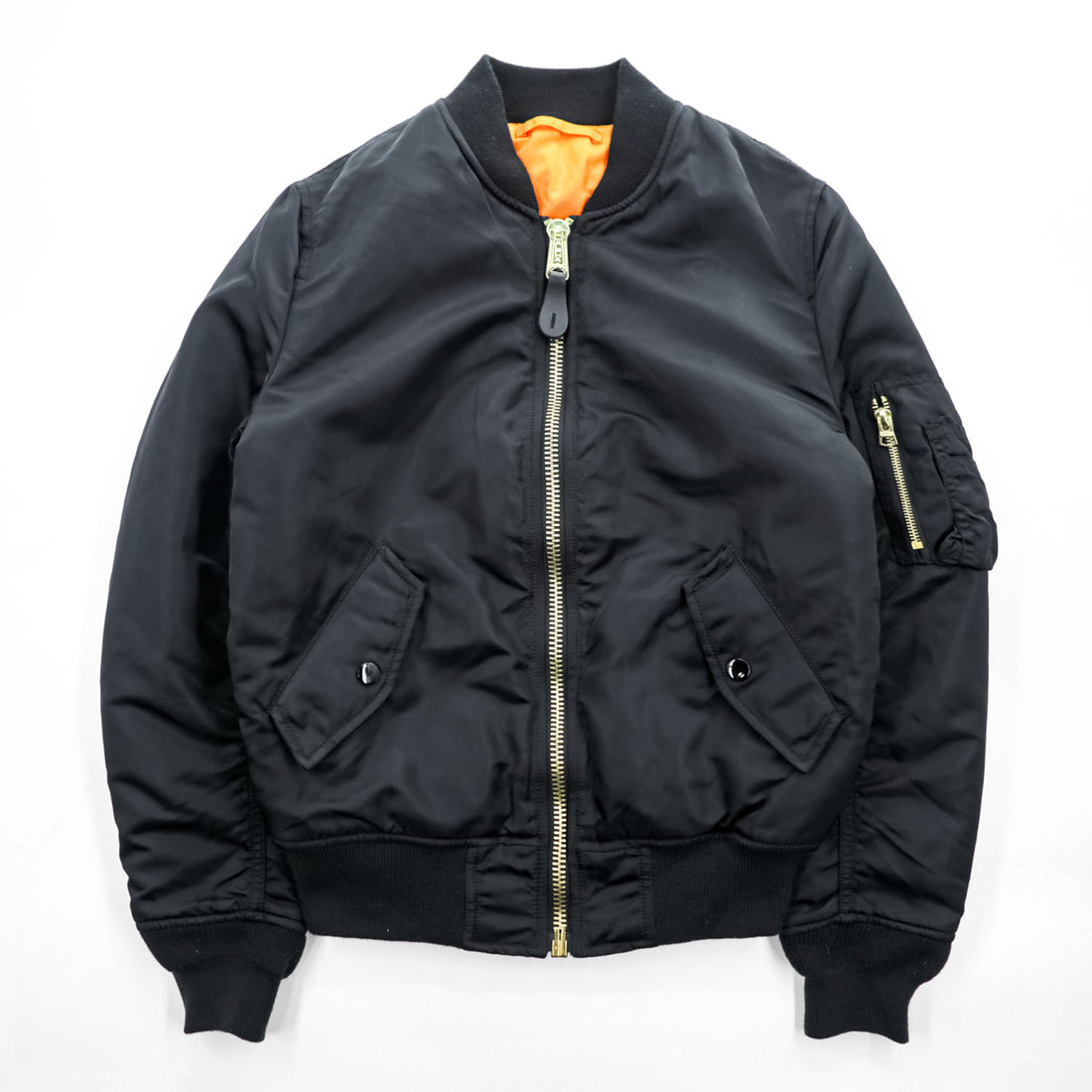 ALPHA INDUSTRIES リバーシブル MA-1 フライトジャケット M ブラック オレンジ 中綿