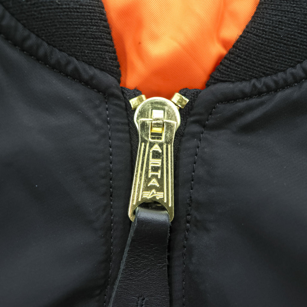 ALPHA INDUSTRIES リバーシブル MA-1 フライトジャケット M ブラック オレンジ 中綿