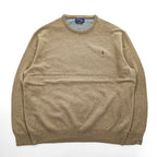 Polo Ralph Lauren メリノウール ニット セーター XXL ベージュ ビッグサイズ ポニー刺繍 羊毛 ITALIAN YARN
