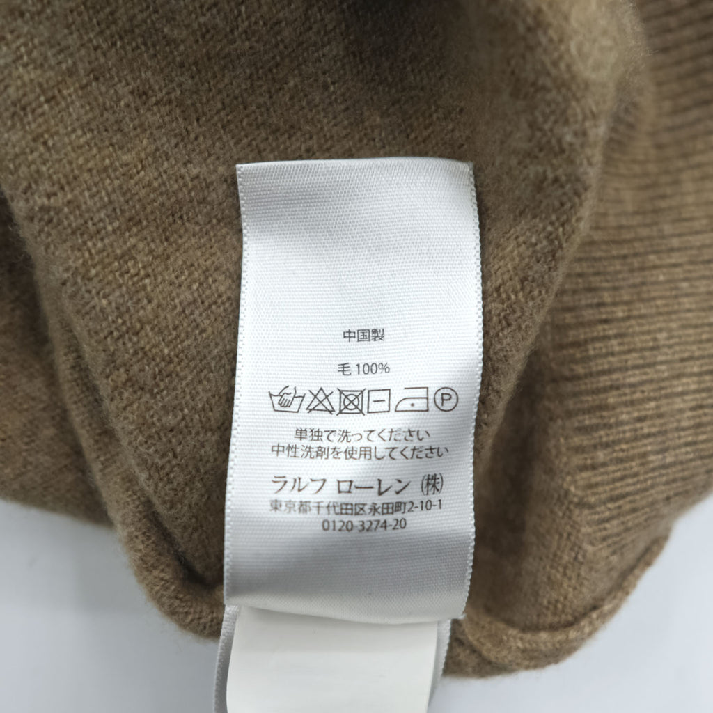 Polo Ralph Lauren メリノウール ニット セーター XXL ベージュ ビッグサイズ ポニー刺繍 羊毛 ITALIAN YARN