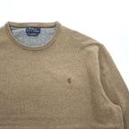 Polo Ralph Lauren メリノウール ニット セーター XXL ベージュ ビッグサイズ ポニー刺繍 羊毛 ITALIAN YARN