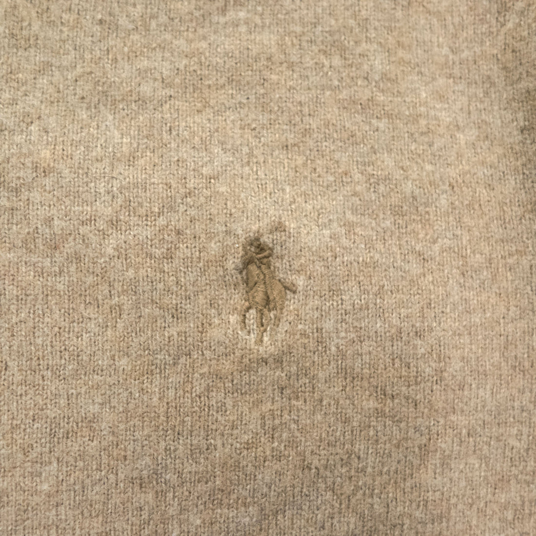 Polo Ralph Lauren メリノウール ニット セーター XXL ベージュ ビッグサイズ ポニー刺繍 羊毛 ITALIAN YARN