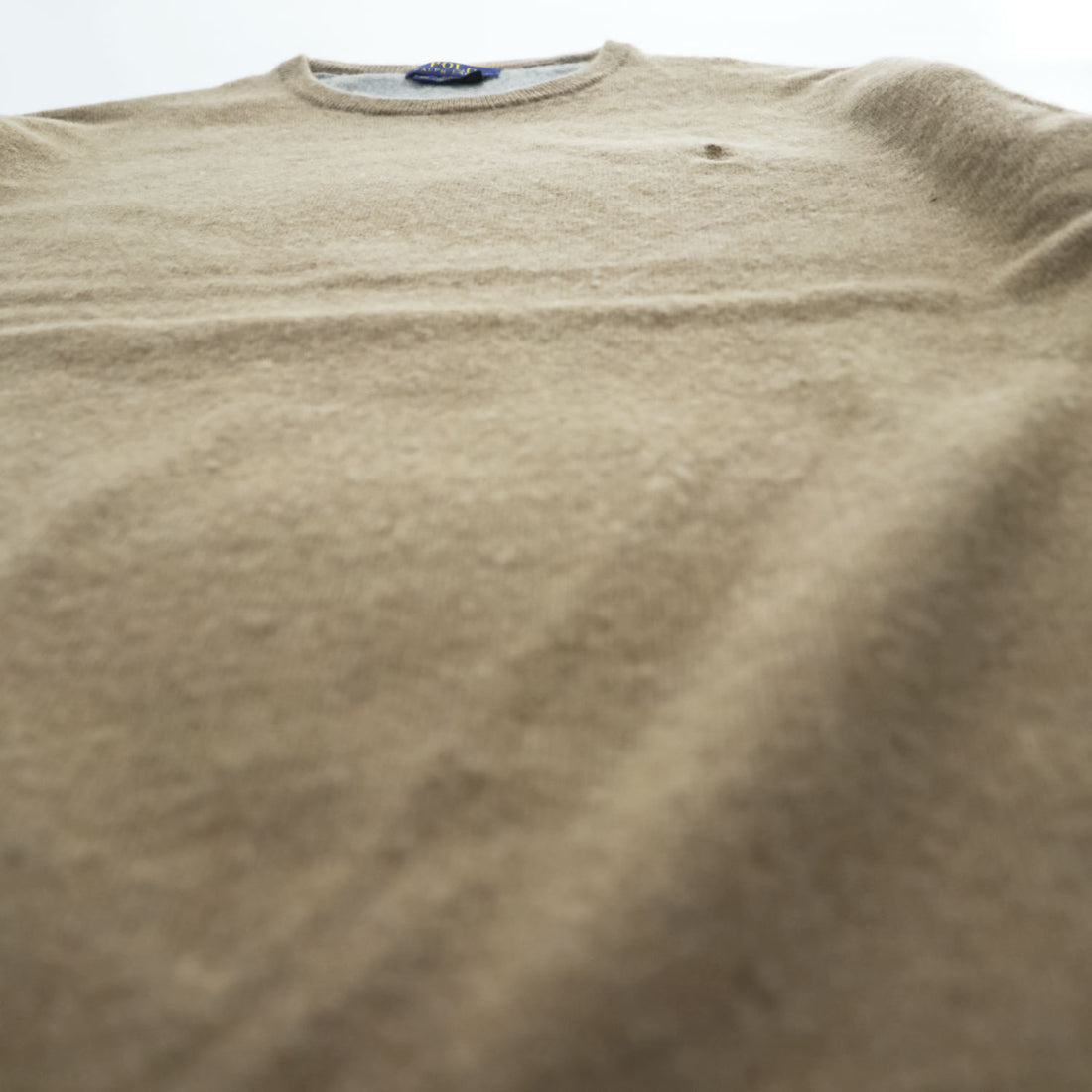 Polo Ralph Lauren メリノウール ニット セーター XXL ベージュ ビッグサイズ ポニー刺繍 羊毛 ITALIAN YARN