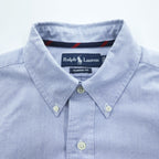 Polo Ralph Lauren 長袖  オックスフォードシャツ M ブルー  CLASSIC FIT ボタンダウン ポニー刺繍