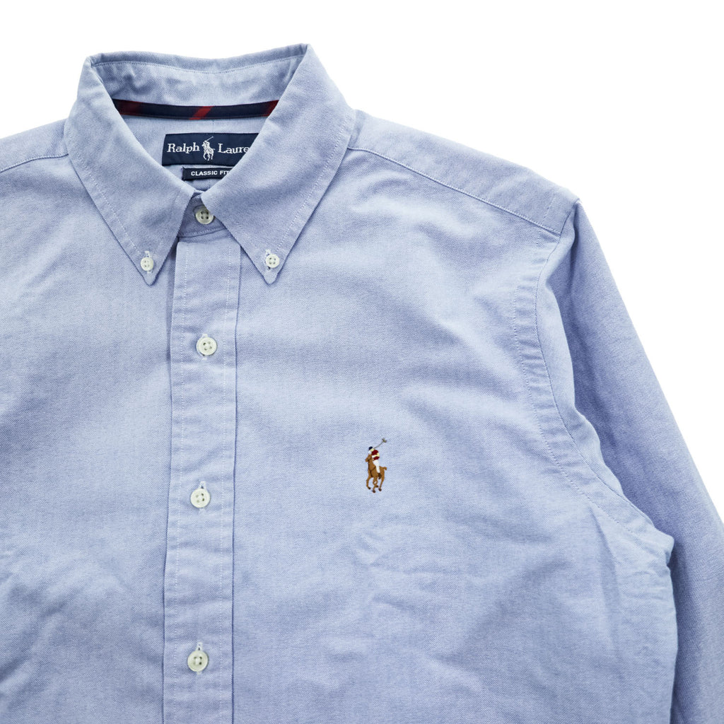 Polo Ralph Lauren 長袖  オックスフォードシャツ M ブルー  CLASSIC FIT ボタンダウン ポニー刺繍