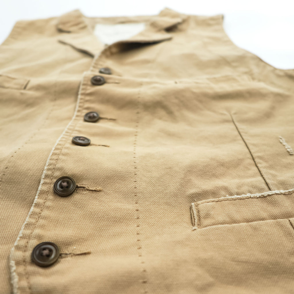 DENIM & SUPPLY RALPH LAUREN テーラードベスト ジレ L キャンバス シンチバック コットン