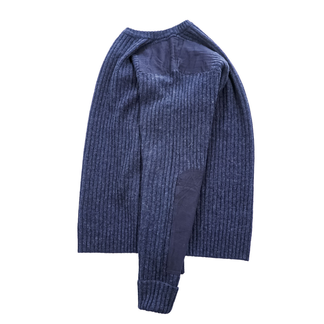 L.L.Bean コマンドセーター メリノラムウール L ネイビー エルボーパッチ 228194