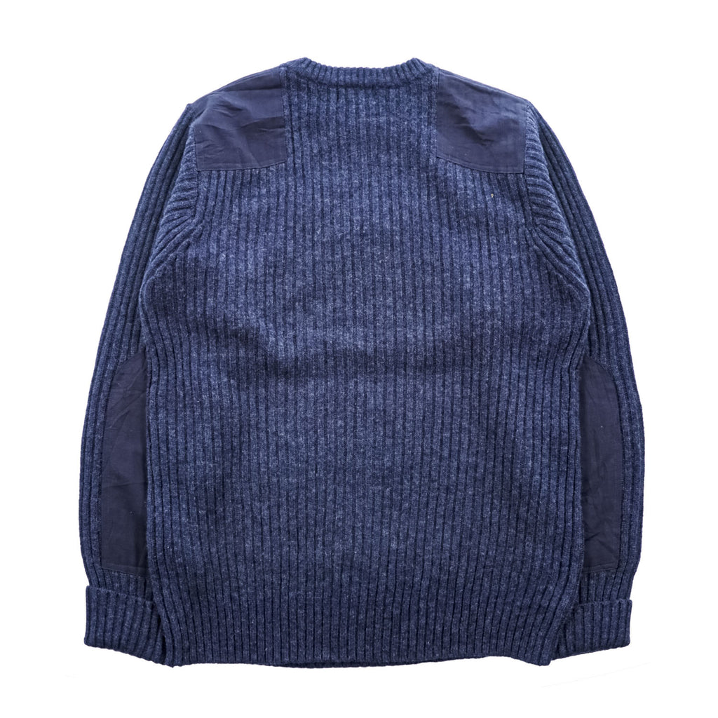 L.L.Bean コマンドセーター メリノラムウール L ネイビー エルボーパッチ 228194