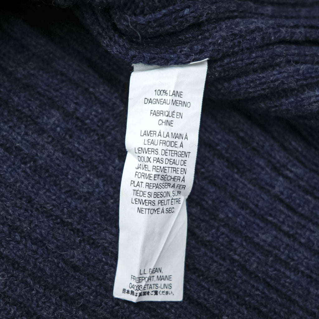 L.L.Bean コマンドセーター メリノラムウール L ネイビー エルボーパッチ 228194