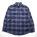 Eddie Bauer 長袖 チェックシャツ M ネイビー RELAXED FIT ボタンダウン