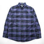 Eddie Bauer 長袖 チェックシャツ M ネイビー RELAXED FIT ボタンダウン