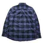 Eddie Bauer 長袖 チェックシャツ M ネイビー RELAXED FIT ボタンダウン