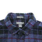 Eddie Bauer 長袖 チェックシャツ M ネイビー RELAXED FIT ボタンダウン