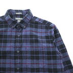 Eddie Bauer 長袖 チェックシャツ M ネイビー RELAXED FIT ボタンダウン