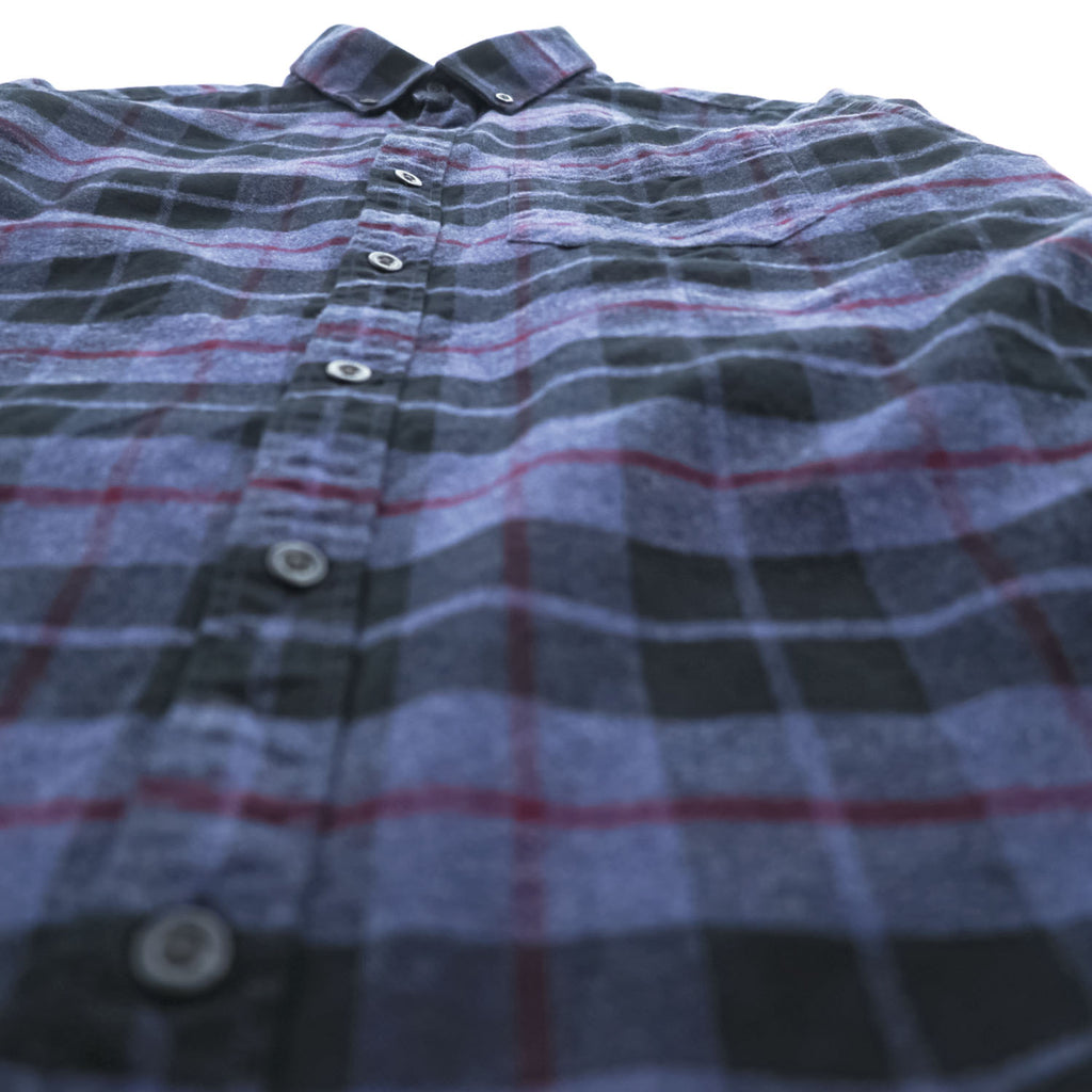 Eddie Bauer 長袖 チェックシャツ M ネイビー RELAXED FIT ボタンダウン