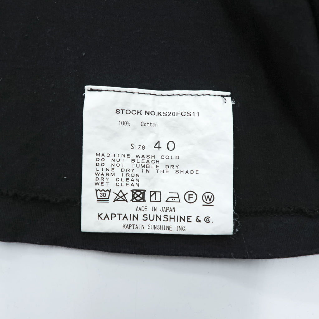 KAPTAIN SUNSHINE 日本製 モックネック カットソー 長袖 ロングスリーブ Tシャツ L ブラック ハイネック KS20FCS11