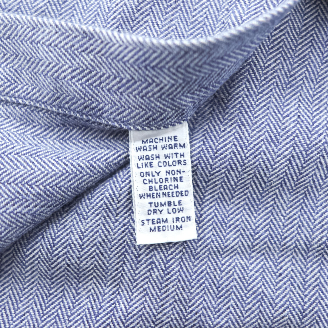 Ralph Lauren 長袖 ボタンダウンシャツ BLAKE ヘリンボーン L ブルー スモールポニー ロゴ 刺繍