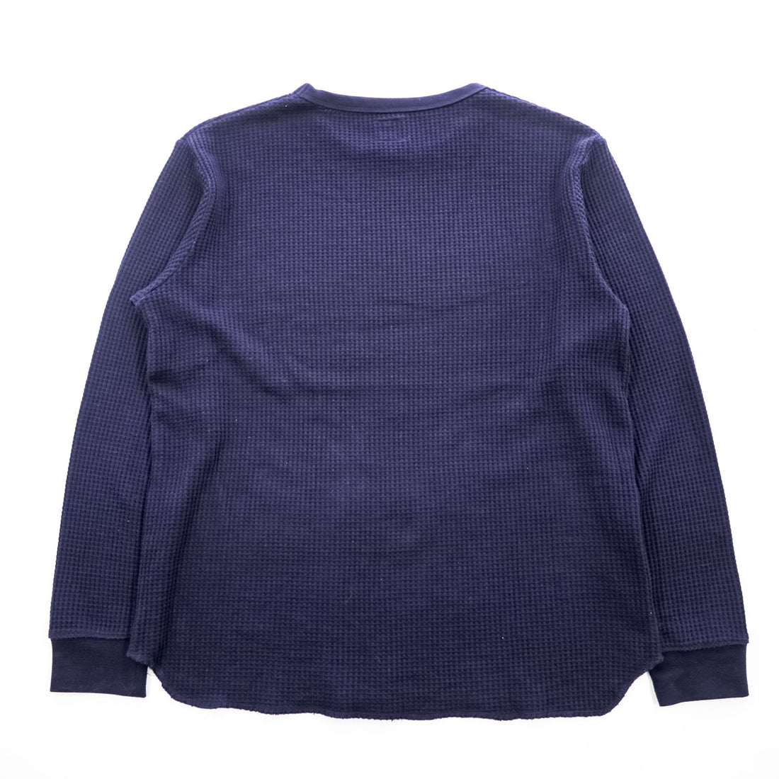 DENIME サーマル ワッフル カットソー 長袖 ロングスリーブ Tシャツ ロンT L ネイビー DRY STUFF  ラウンドカット