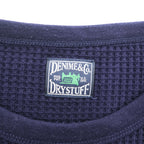 DENIME サーマル ワッフル カットソー 長袖 ロングスリーブ Tシャツ ロンT L ネイビー DRY STUFF  ラウンドカット