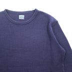 DENIME サーマル ワッフル カットソー 長袖 ロングスリーブ Tシャツ ロンT L ネイビー DRY STUFF  ラウンドカット