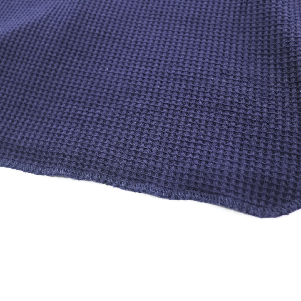 DENIME サーマル ワッフル カットソー 長袖 ロングスリーブ Tシャツ ロンT L ネイビー DRY STUFF  ラウンドカット