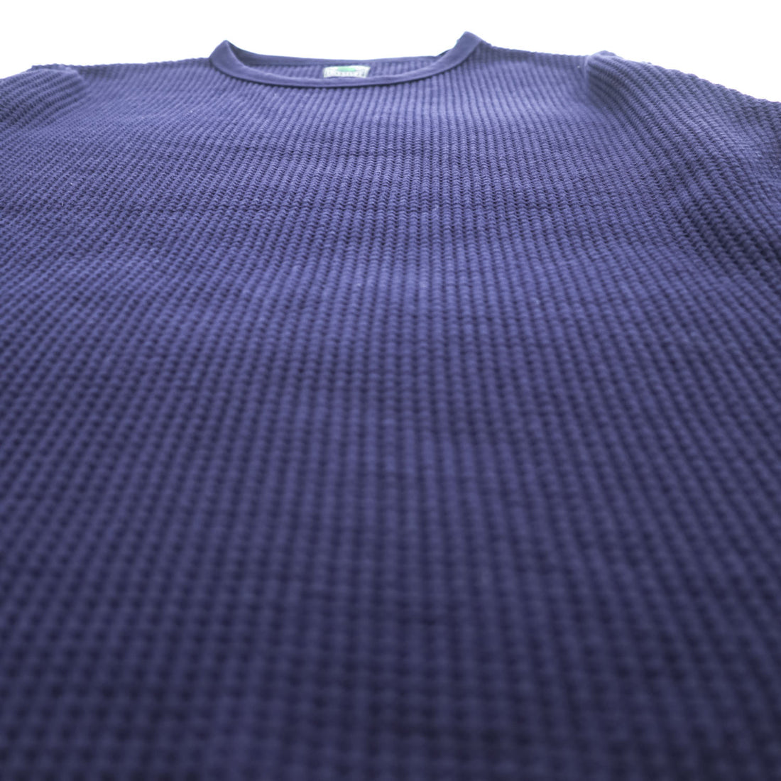 DENIME サーマル ワッフル カットソー 長袖 ロングスリーブ Tシャツ ロンT L ネイビー DRY STUFF  ラウンドカット
