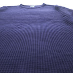 DENIME サーマル ワッフル カットソー 長袖 ロングスリーブ Tシャツ ロンT L ネイビー DRY STUFF  ラウンドカット