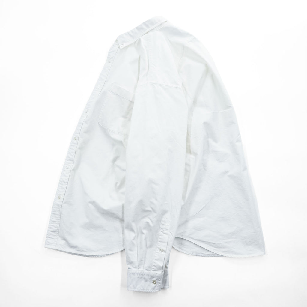 BEAMS 長袖 オックスフォードシャツ L ホワイト ビッグサイズ JAPANESE FABRIC 胸ポケット 11-11-5185-301