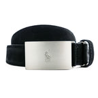 Polo Ralph Lauren 日本製 レザーベルト ブラック メタル スライドバックル シルバー