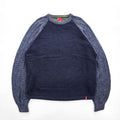 Levi's 00年代 ラグラン コットンニット セーター L グレー ネイビー バイカラー