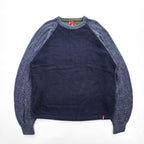Levi's 00年代 ラグラン コットンニット セーター L グレー ネイビー バイカラー