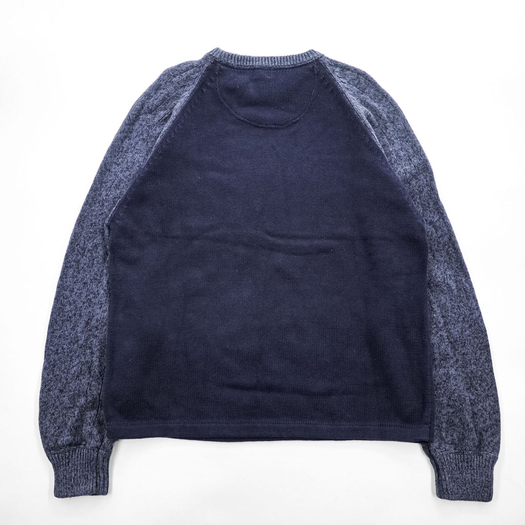Levi's 00年代 ラグラン コットンニット セーター L グレー ネイビー バイカラー