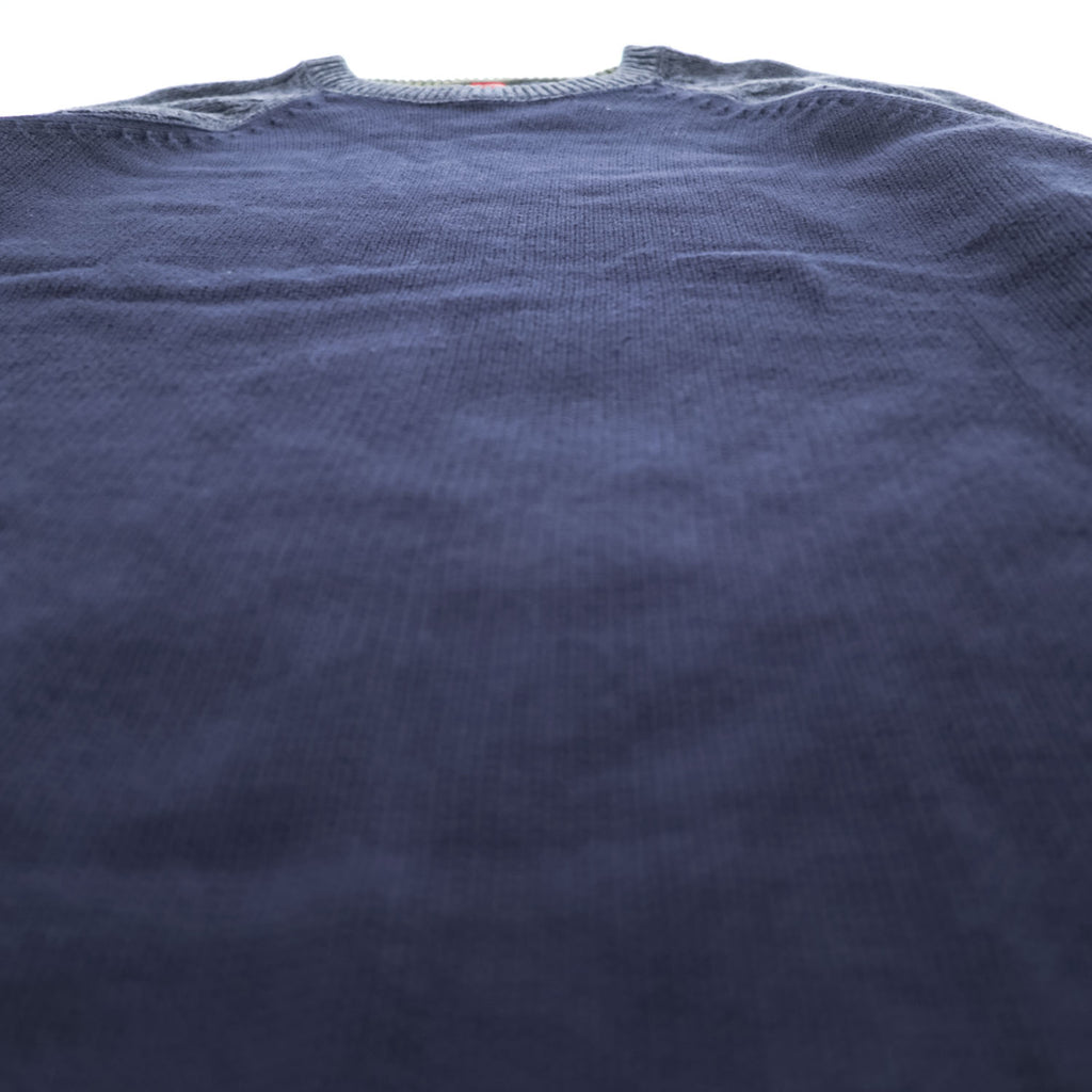 Levi's 00年代 ラグラン コットンニット セーター L グレー ネイビー バイカラー