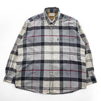 Barbour 長袖 チェックシャツ XL グレー ベージュ REGULAR FIT ボタンダウン 胸ポケット