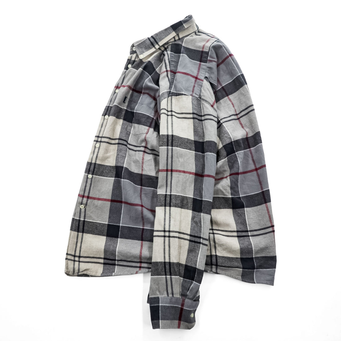 Barbour 長袖 チェックシャツ XL グレー ベージュ REGULAR FIT ボタンダウン 胸ポケット