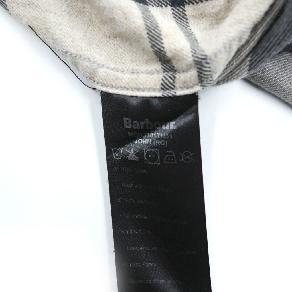 Barbour 長袖 チェックシャツ XL グレー ベージュ REGULAR FIT ボタンダウン 胸ポケット