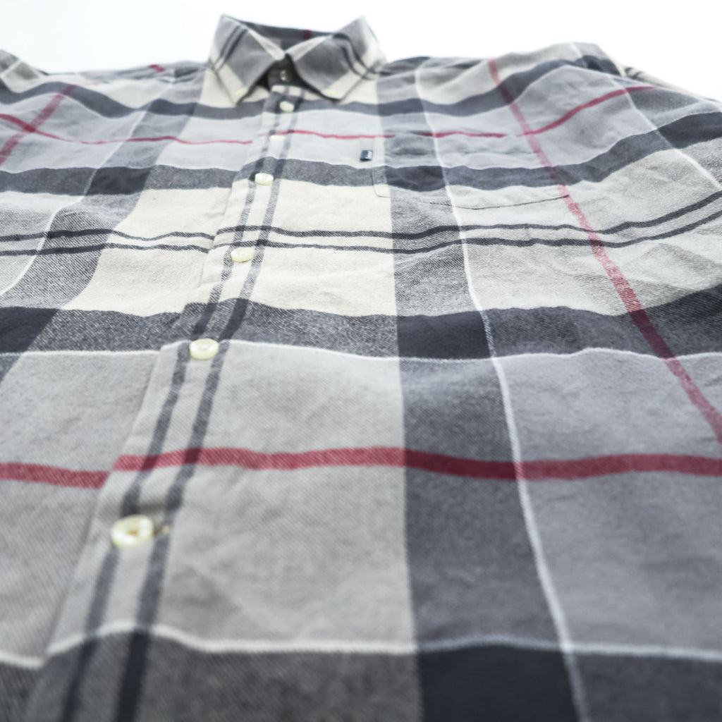 Barbour 長袖 チェックシャツ XL グレー ベージュ REGULAR FIT ボタンダウン 胸ポケット