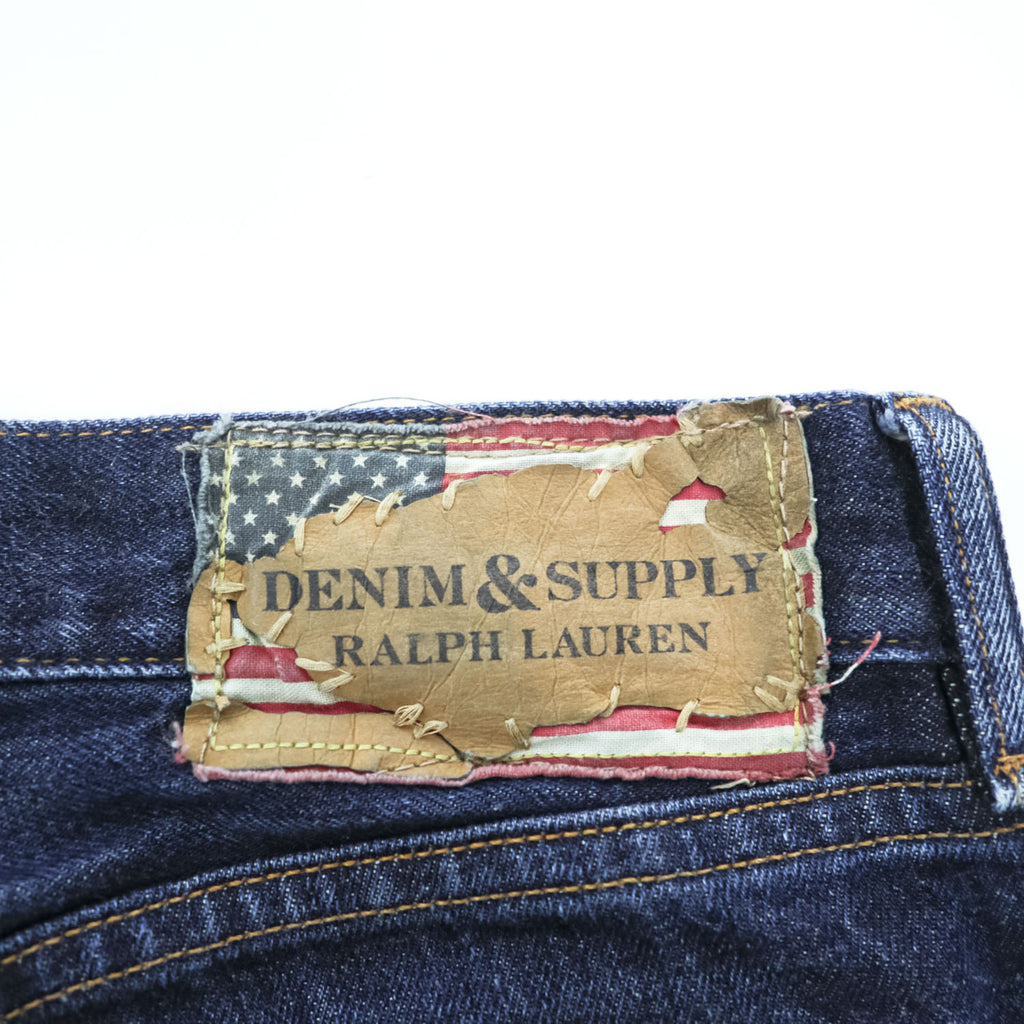 DENIM & SUPPLY RALPH LAUREN デニムパンツ ジーンズ M ヴィンテージ加工 ハチノス SLIM ジッパーフライ